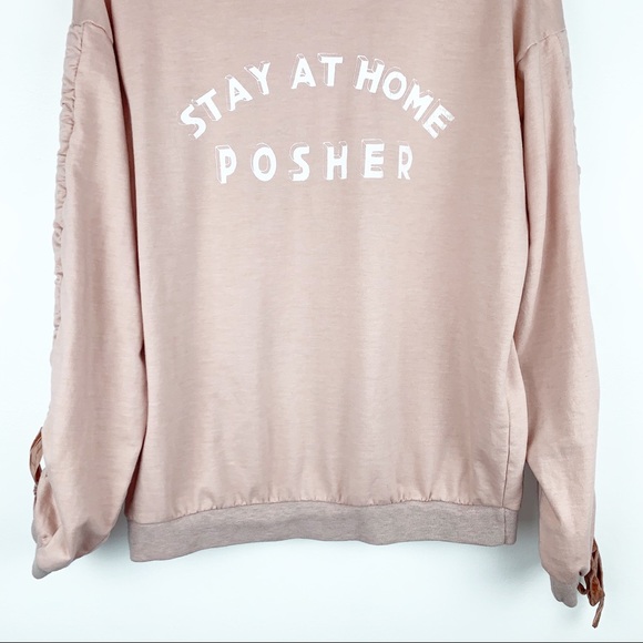 Stay at Home Posher Scrunch Sleeve Sweatshirt - Picture 3 of 7